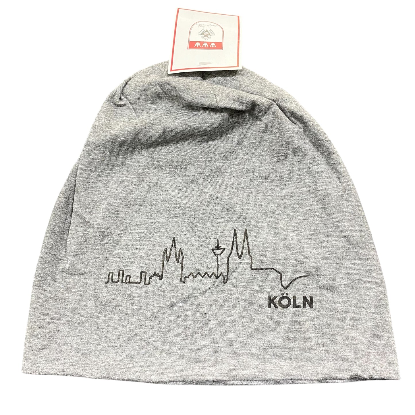 Beanie Mütze mit Kölner Skyline in grau