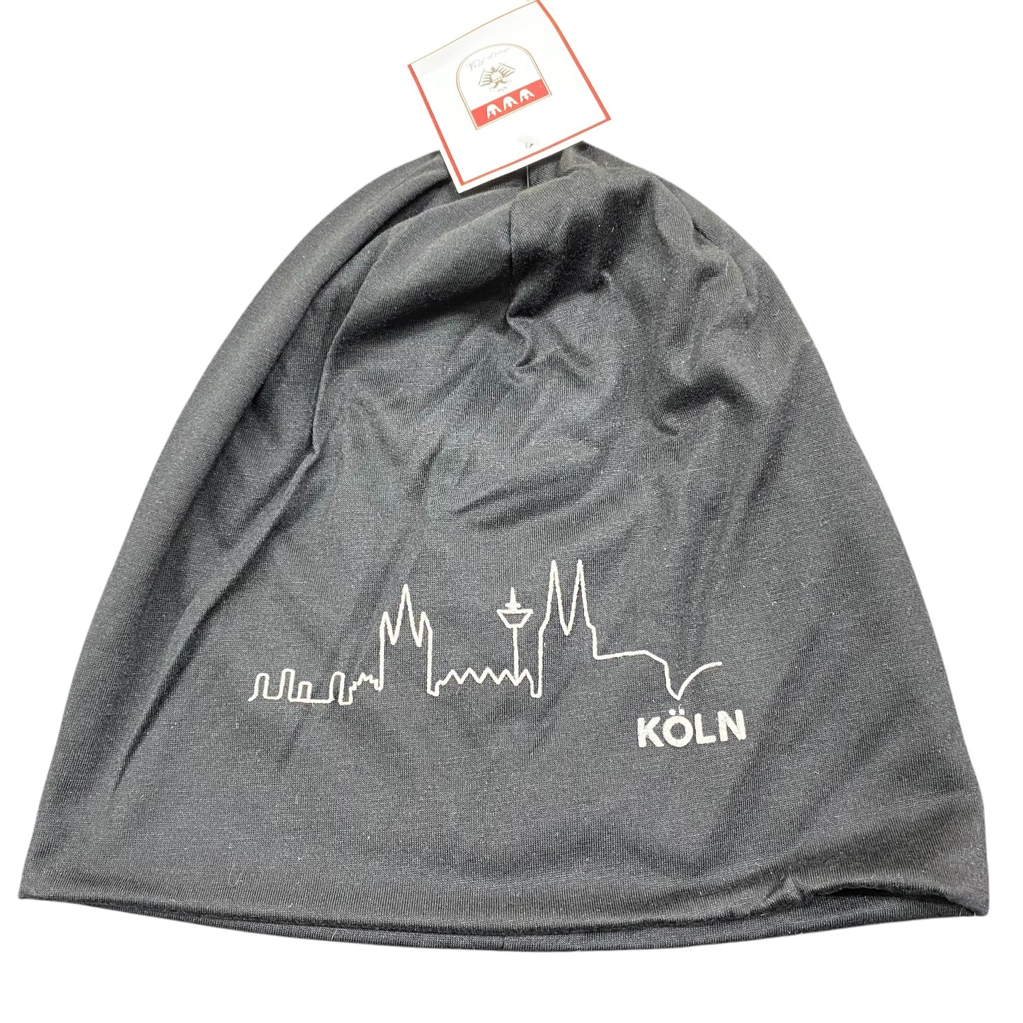 Beanie Mütze mit Kölner Skyline in schwarz