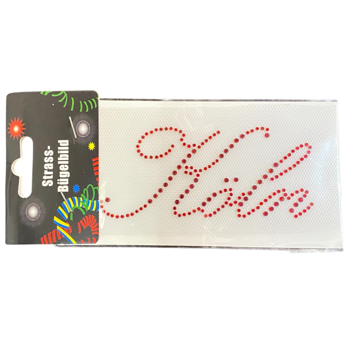 Köln Bügelbild aus Strass in rot