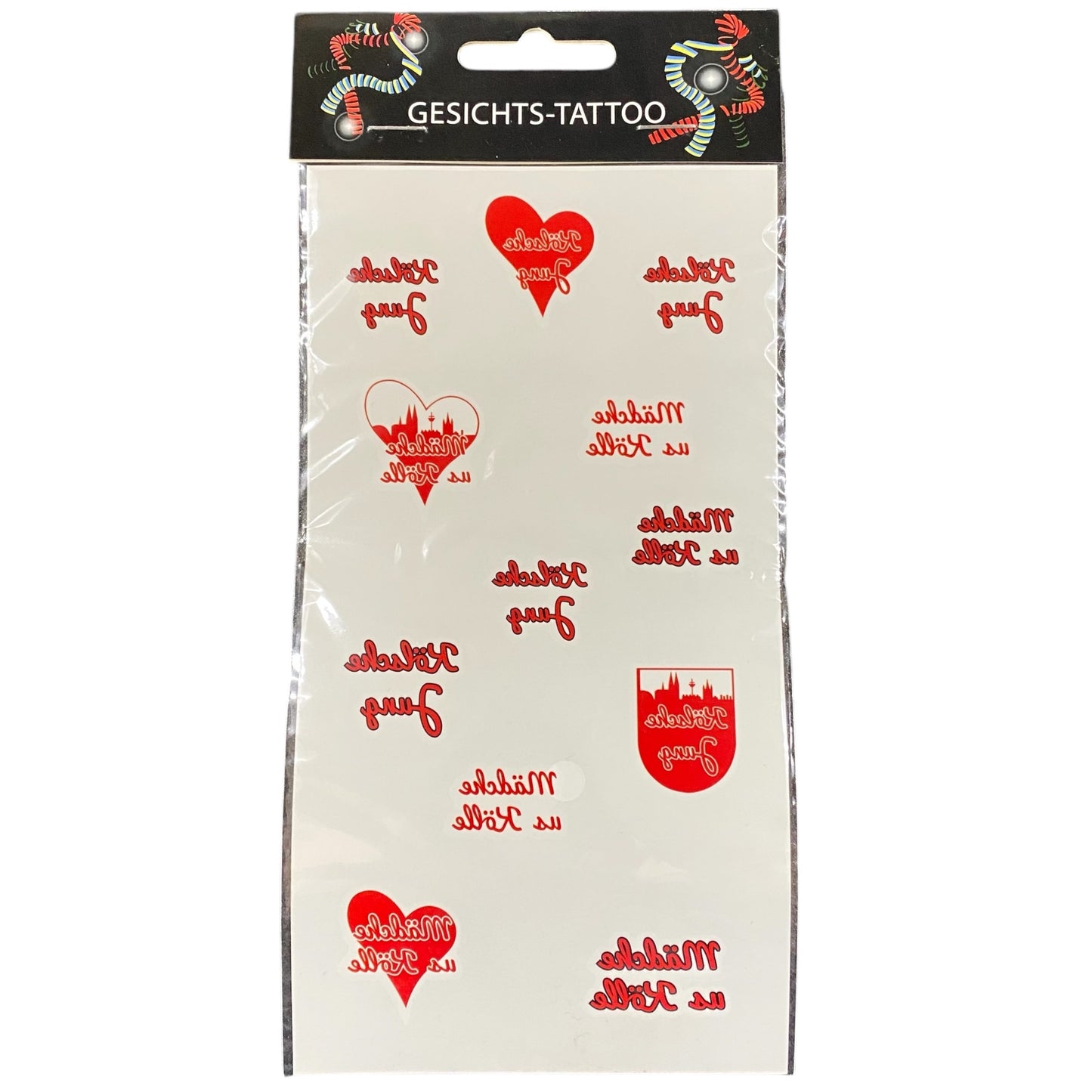 Gesichtstattoos Kölsche Mädche und Kölsche Junge 12 Stück