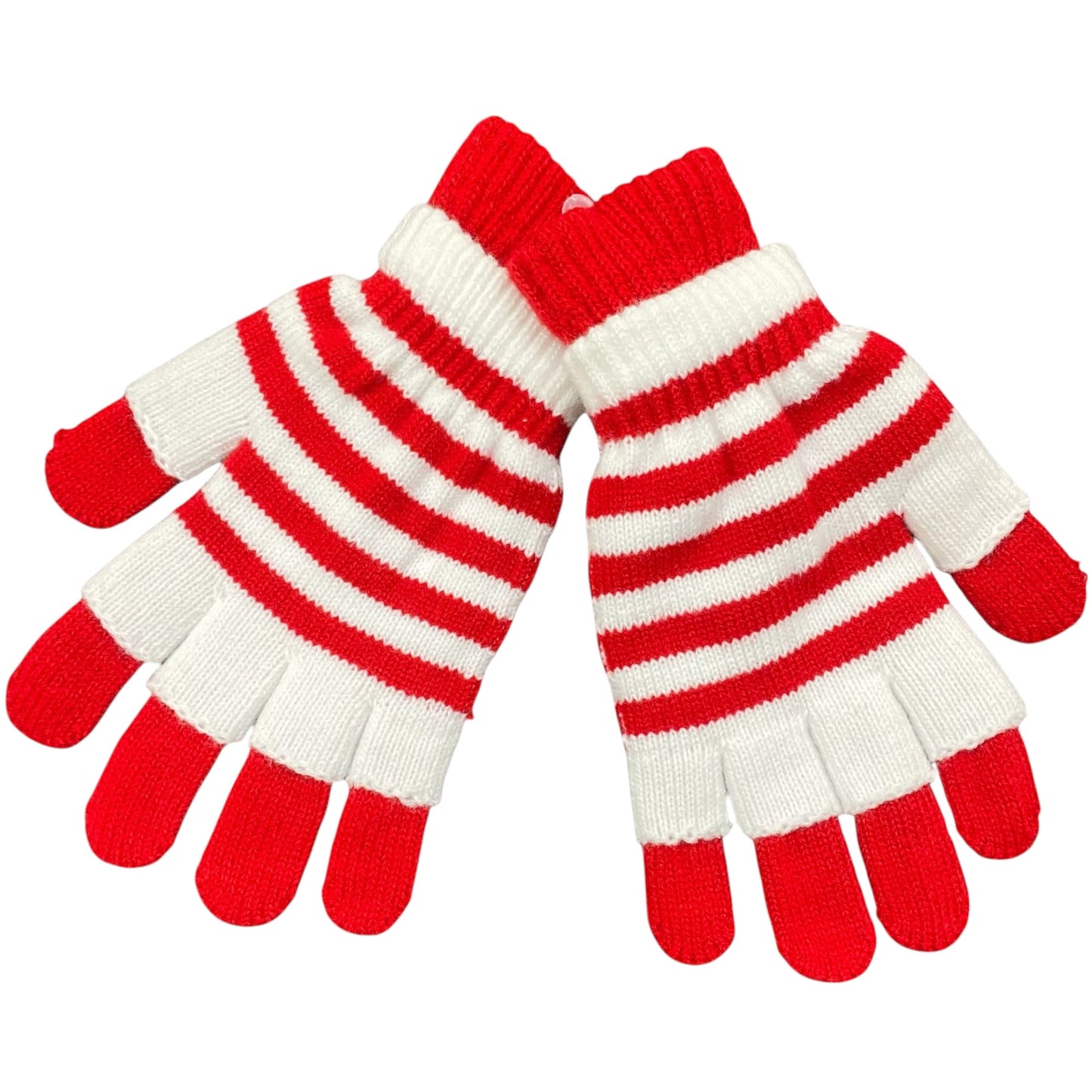 Ringel Handschuhe in rot weiß