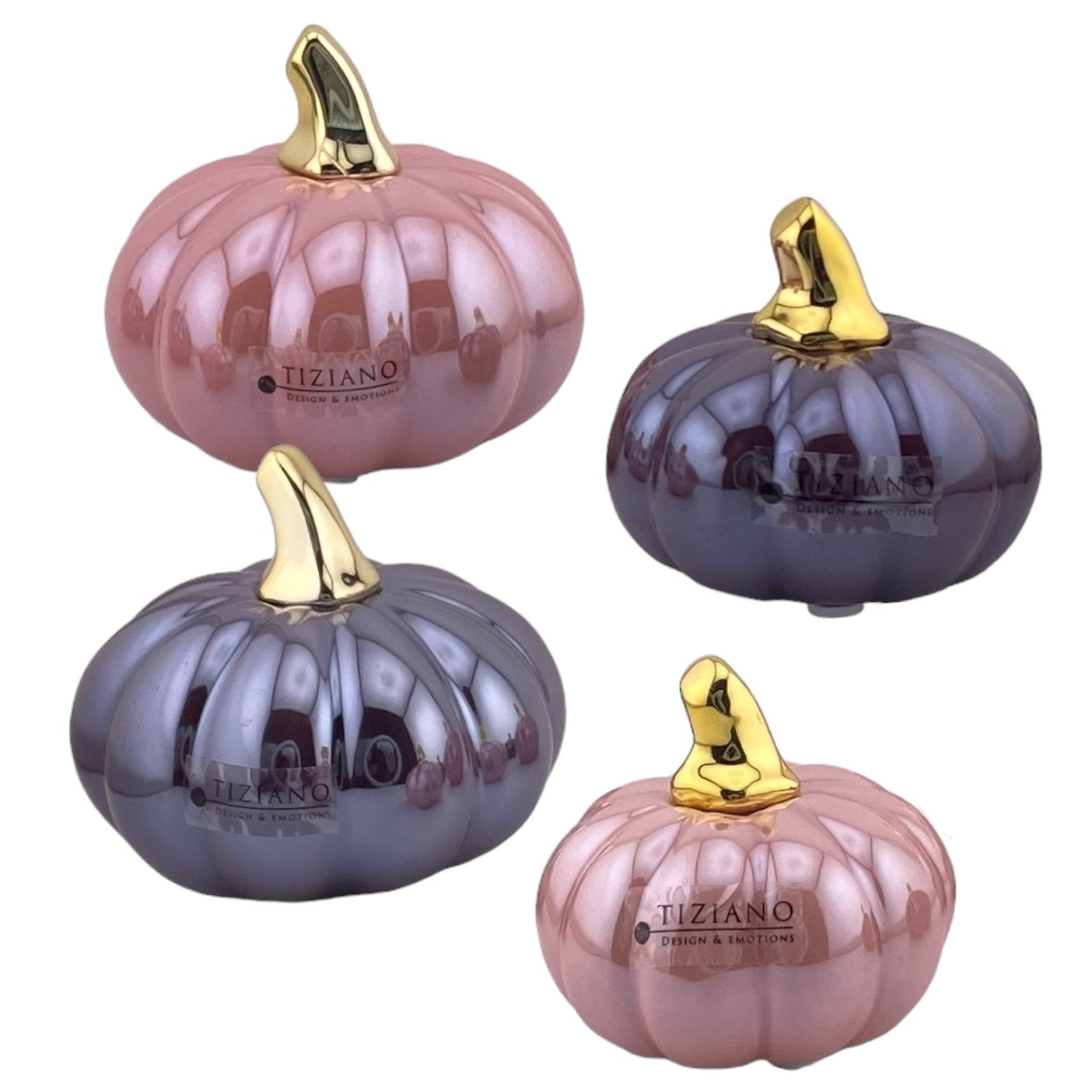 Tiziano Deko Keramik Kürbis Deko Boglia Lila Rosa 6 cm 8 cm – Funkelherz