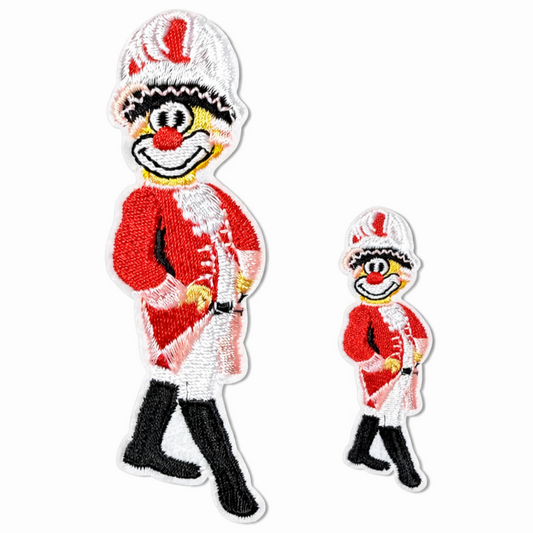 Karnevalsaufnäher tanzender Mann in Uniform