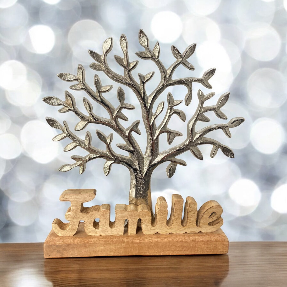 Lebensbaum Schriftzug Familie kaufen 26 cm – Funkelherz
