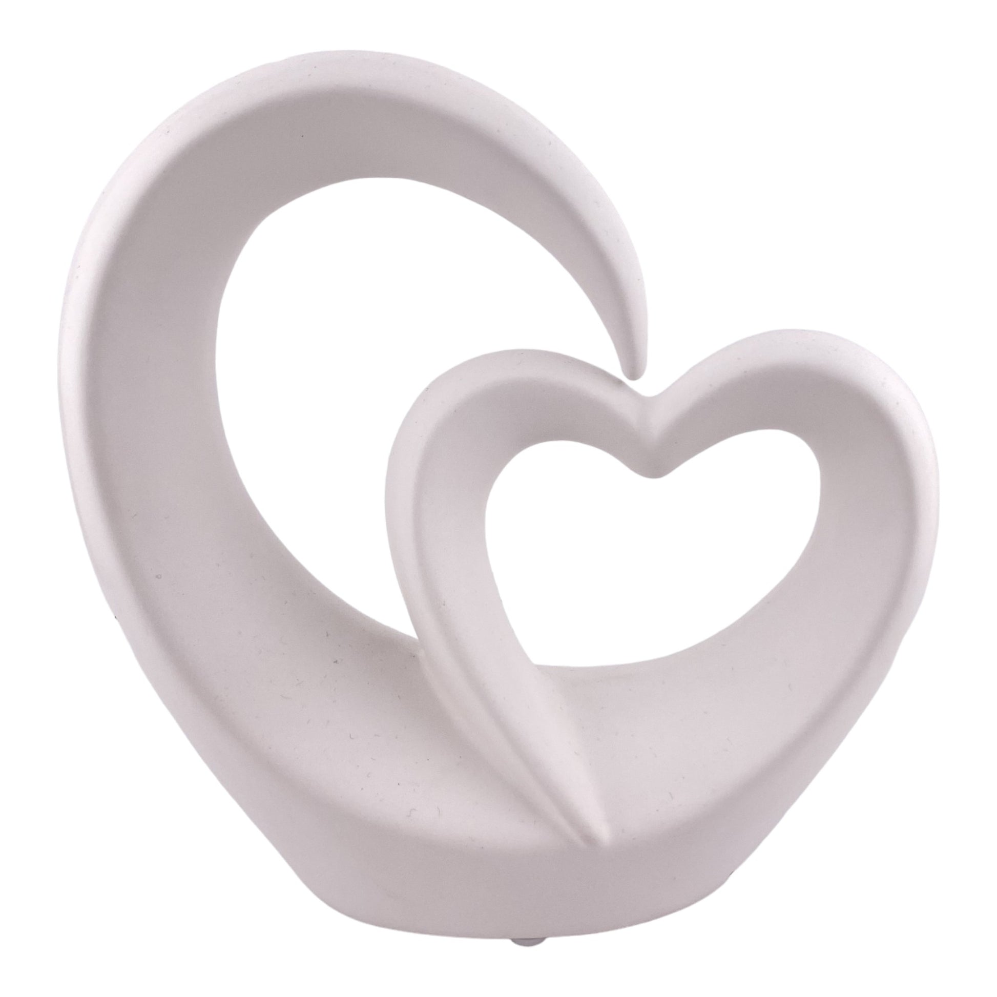 Weiße Herz Dekoration vor weißem Hintergrund