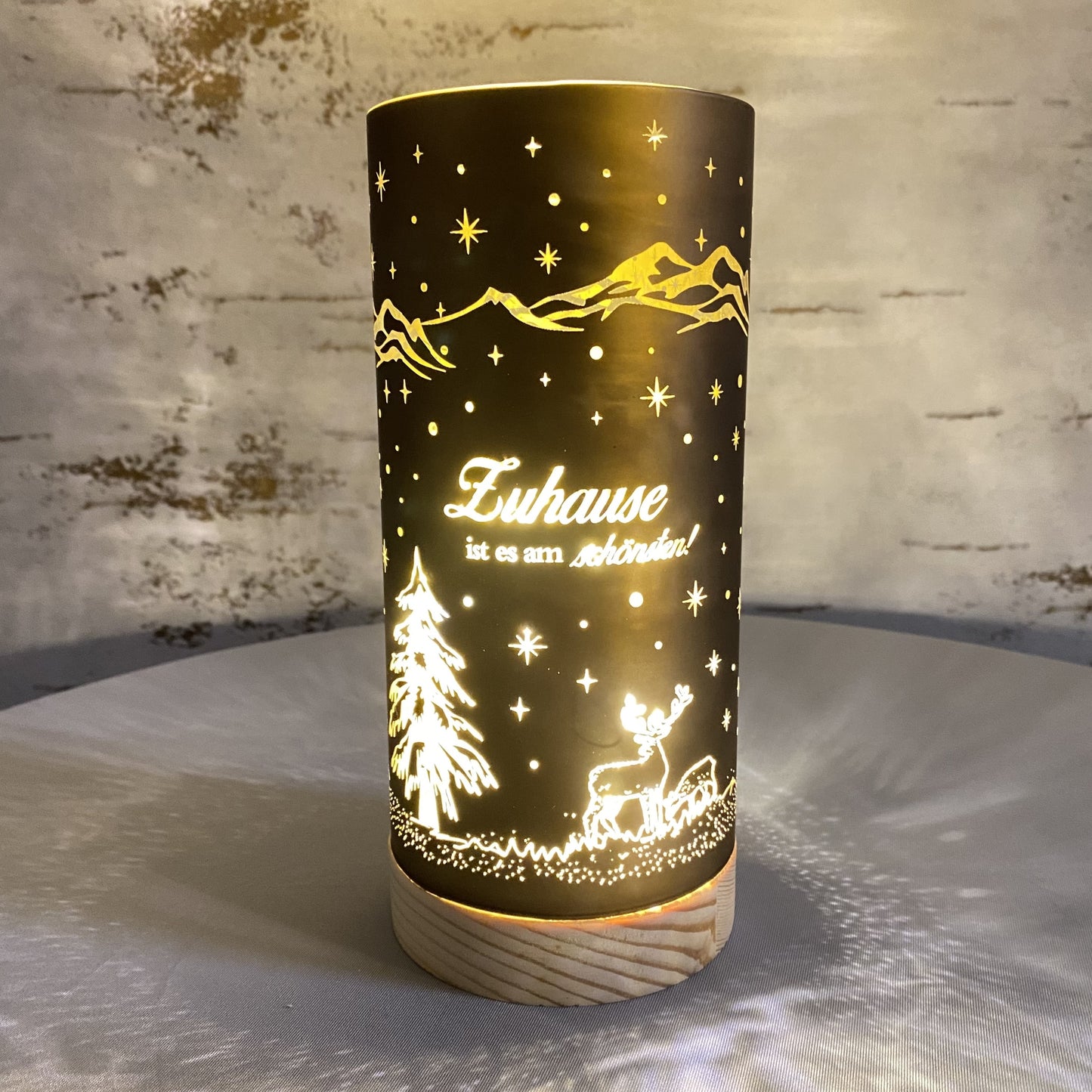 Formano LED Dekolicht Glas mit Motiv & Spruch Zu Hause ist es am Schönsten 20 cm