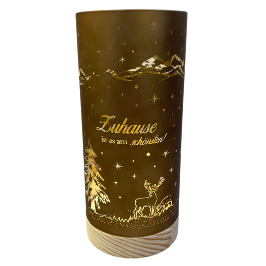 Formano LED Dekolicht Glas mit Motiv & Spruch Zu Hause ist es am Schönsten 20 cm