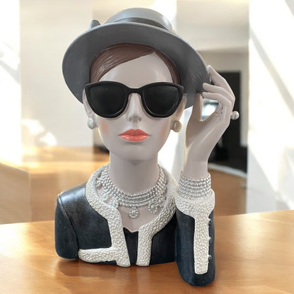 Formano Deko Büste Frau mit Stola (29 cm) & Hut (26 cm)