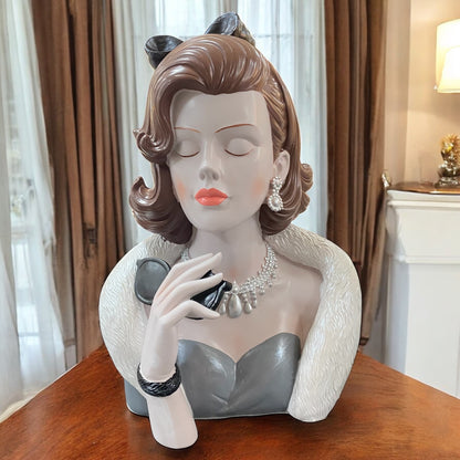 Formano Deko Büste Frau mit Stola (29 cm) & Hut (26 cm)