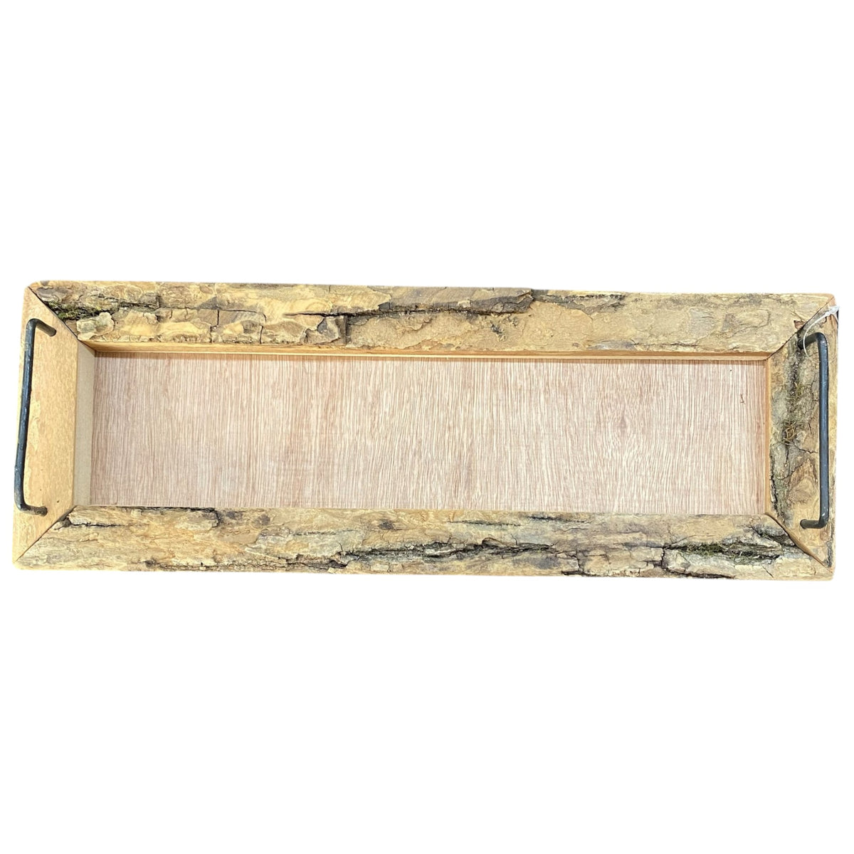 Formano Deko Holz Tablett Natur mit Rinde 39 cm – Funkelherz