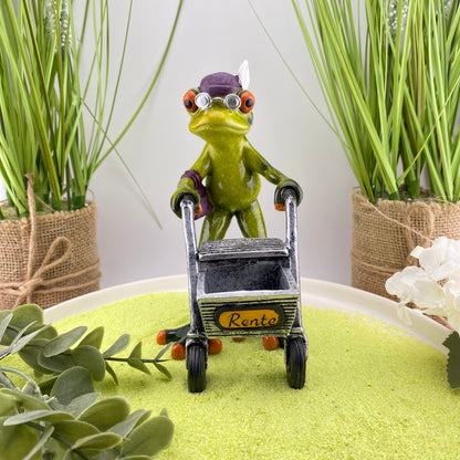 Formano Froschhausen Dekofigur Rentner Frosch mit Rollator – Funkelherz