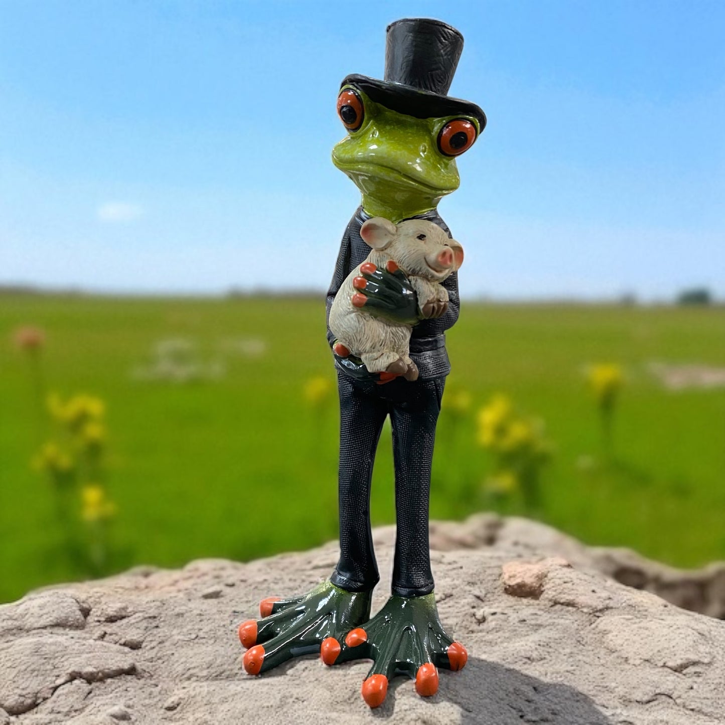 Formano Froschhausen Dekofigur Frosch Schornsteinfeger mit Glücksschwein im Ambiente