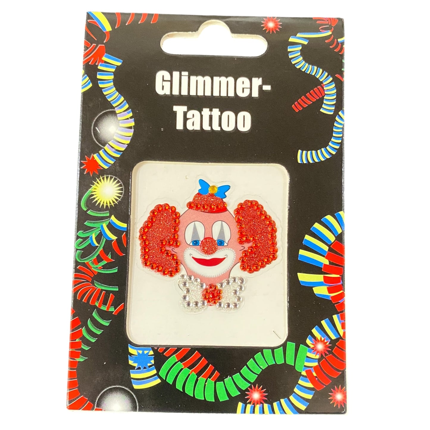 Glimmertattoo zum aufkleben Clownbild