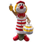 Karneval Deko Clown Die Schmitzens Köbes 20 cm mit Kölschglas und Tablett auf weißem Hintergrund