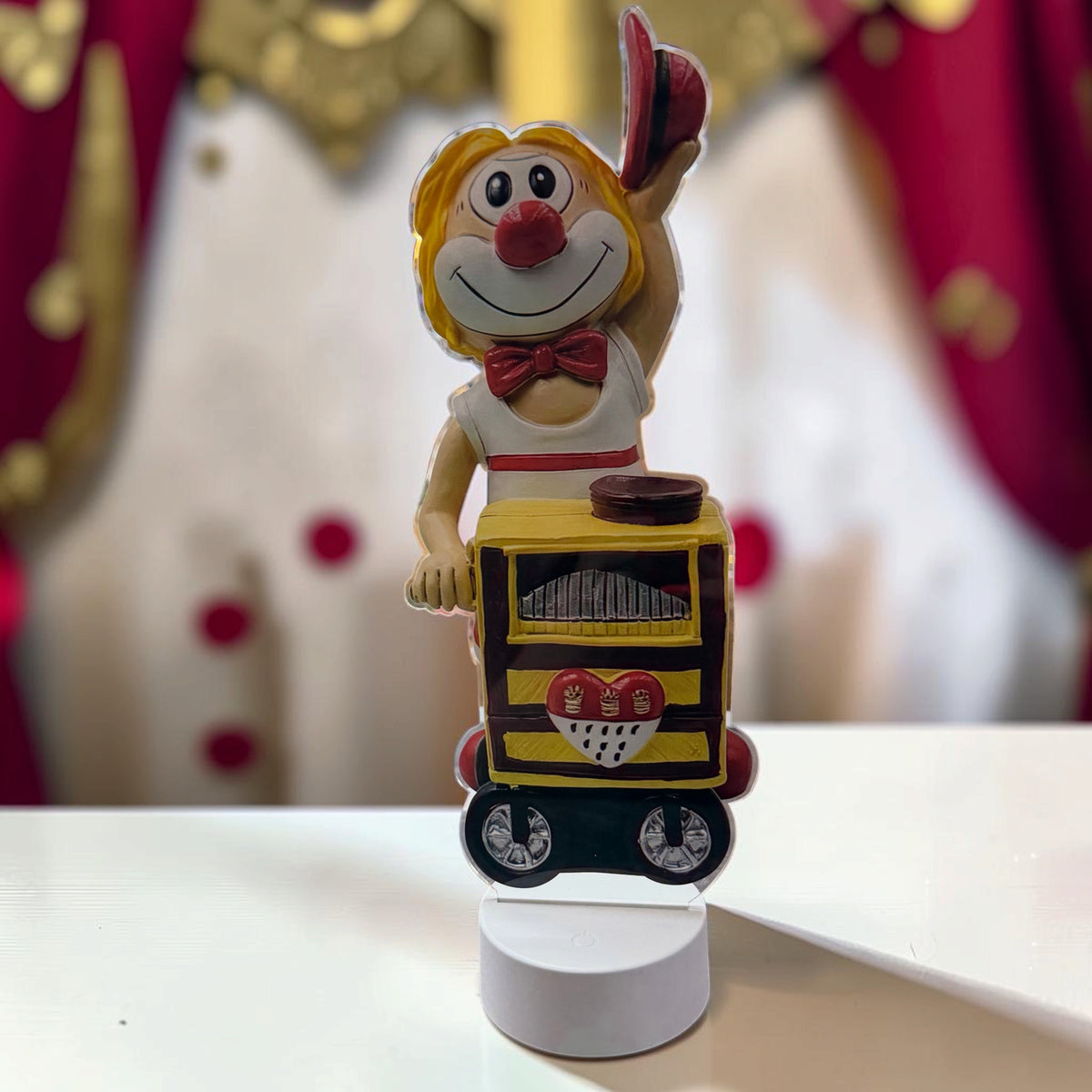 Schmitzens Karneval Deko Clown Leierkasten mit Licht 40 cm EWS