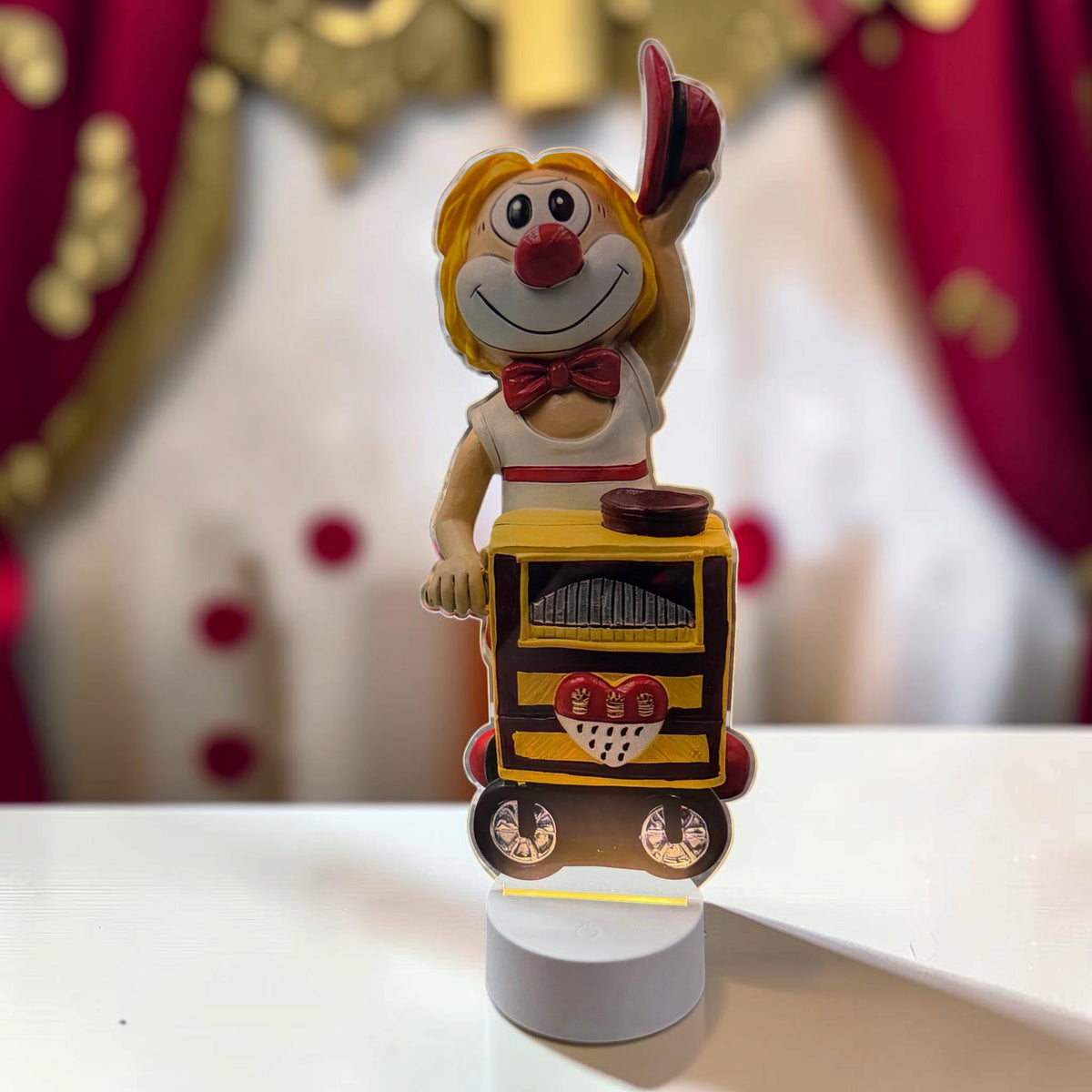 Schmitzens Karneval Deko Clown Leierkasten mit Licht 40 cm EWS