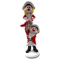 Karneval Deko Clown Die Schmitzens Hebefigur 34 cm mit zwei übereinander dargestellten Clowns auf weißem Hintergrund.