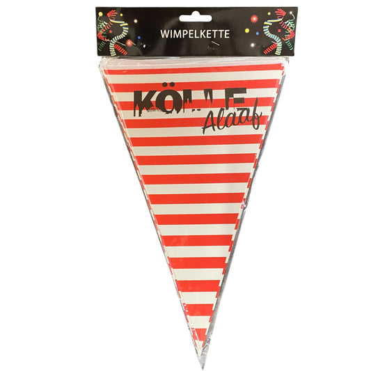 Wimpelkette in rot weiß mit Kölle Alaaf