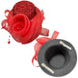 Roter Mini-Hut mit Glitzer, Schleifen und Haarklammern als Karnevals-Accessoire