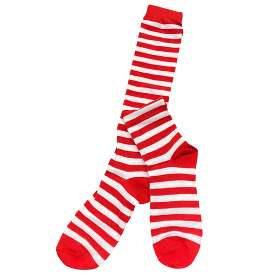 Kniestrümpfe, Ringelsocken in rot weiß 