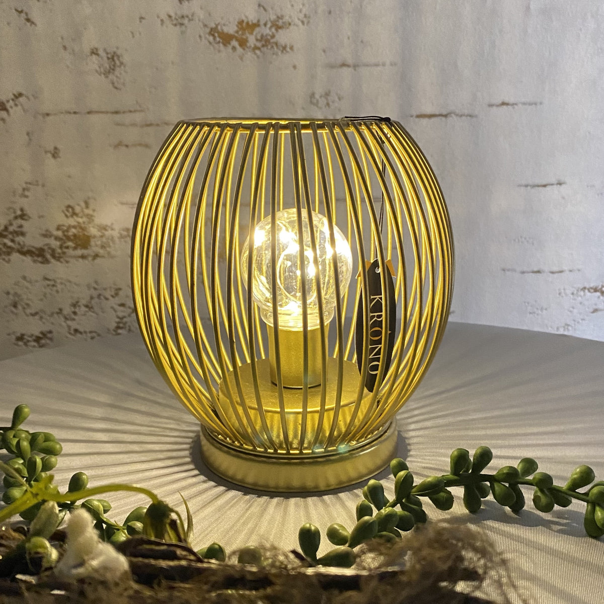 Metall Tischleuchte Lampe Gold Gitter inkl. Glühbirne – Funkelherz