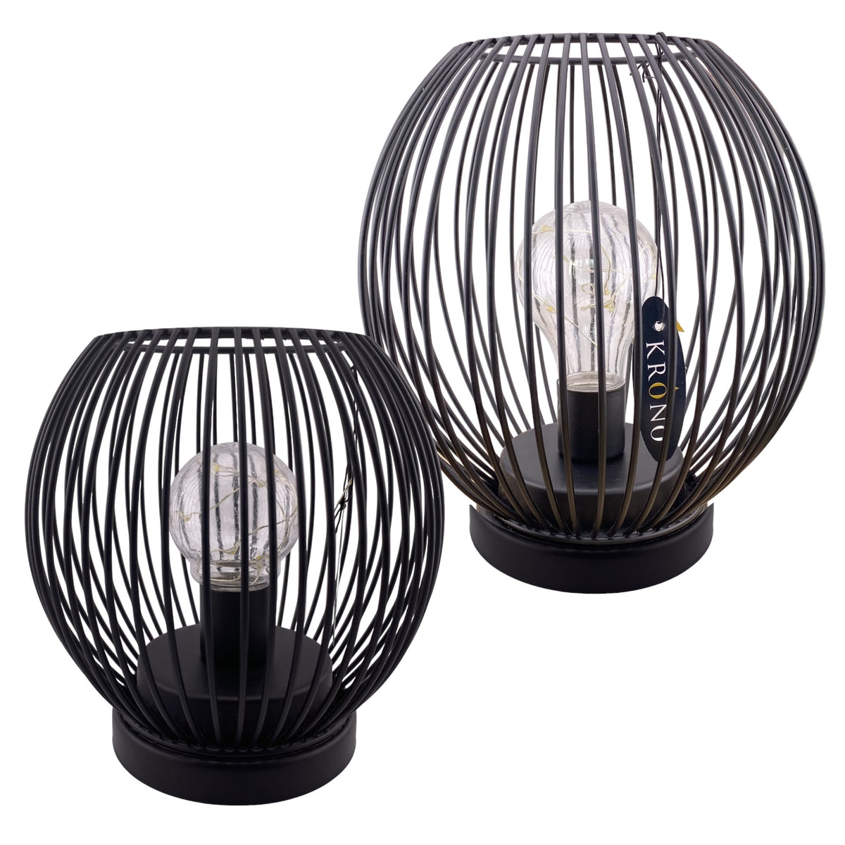 Metall Tischleuchte Lampe Schwarz Gitter inkl. Glühbirne – Funkelherz