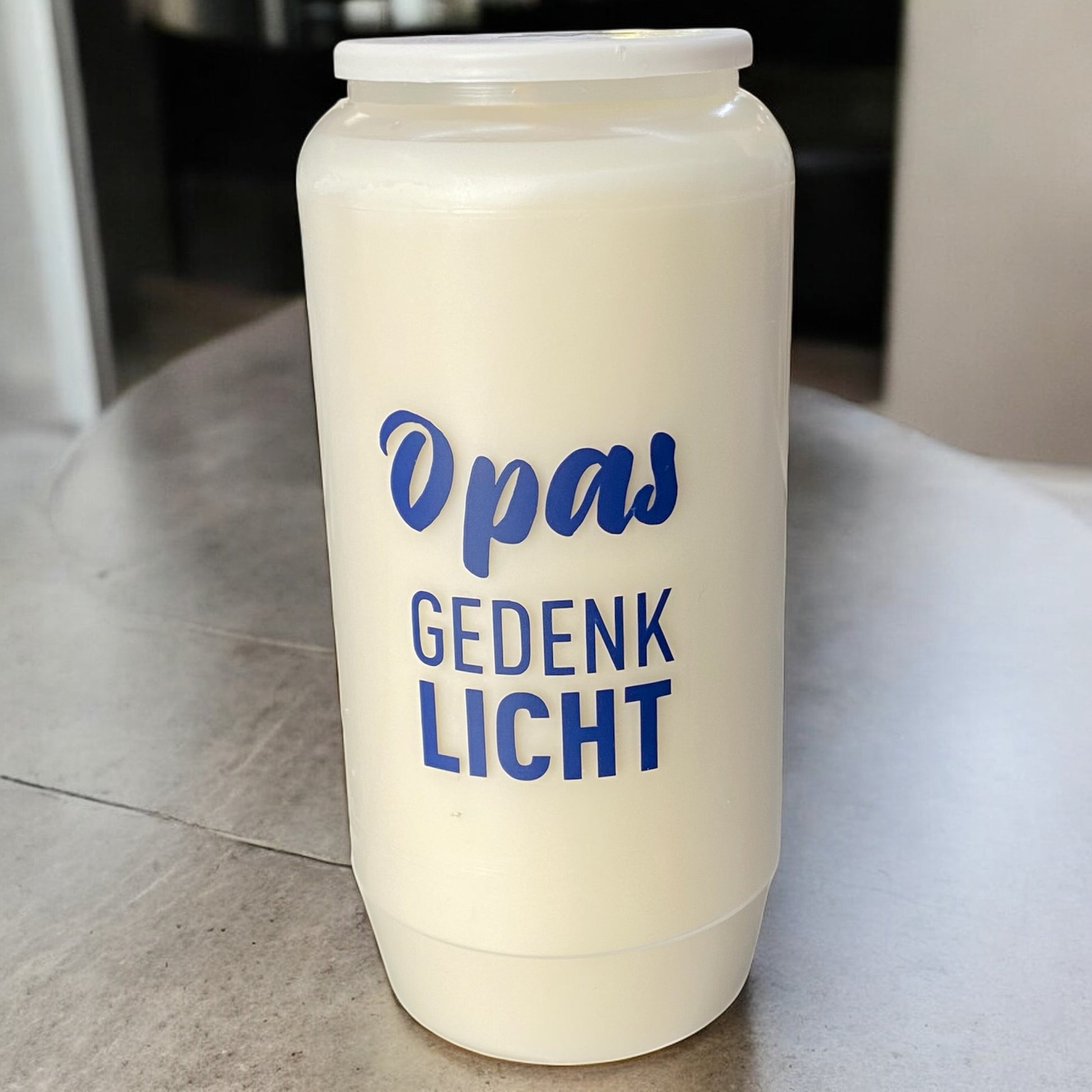 Gedenkkerze mit Spruch für Opa & Opa im Ambiente
