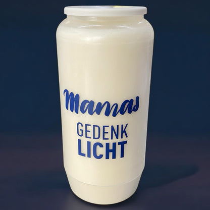 Gedenkkerze mit Spruch Mamas Grablicht im Ambiente