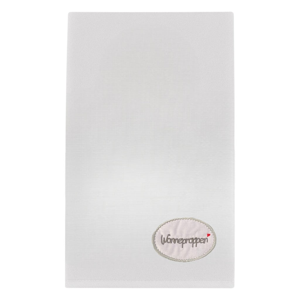 Graues Gästehandtuch mit Logo bestickt "Wonneproppen"