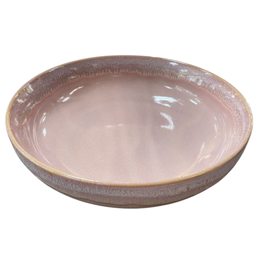 Stoneware Suppenteller in Rosa mit natürlichem Farbverlauf im Boho-Stil