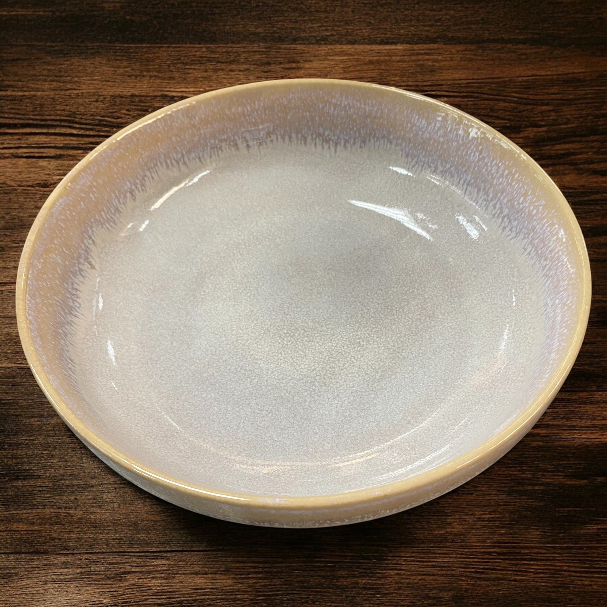 Stoneware Suppenteller in Sandfarben mit natürlichem Farbverlauf im Boho-Stil im Ambiente