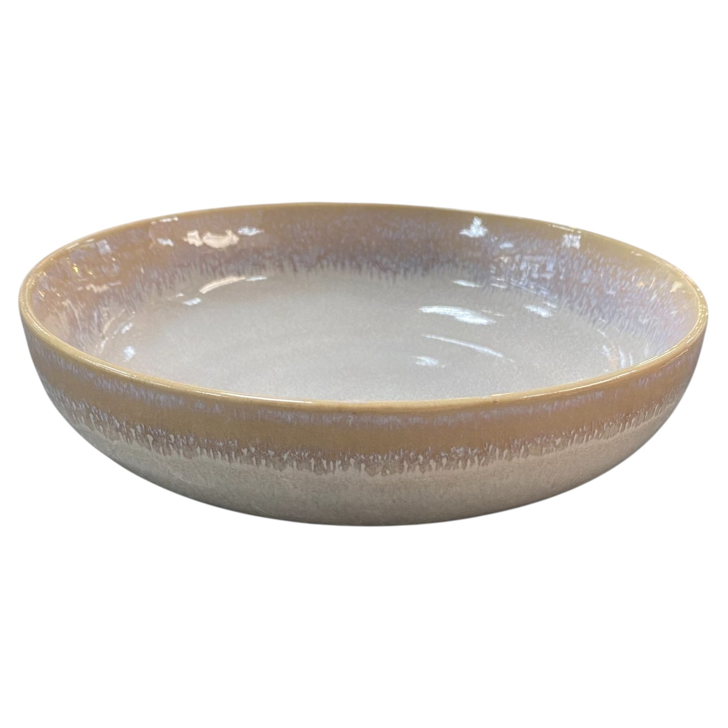 Stoneware Suppenteller in Sandfarben mit natürlichem Farbverlauf im Boho-Stil