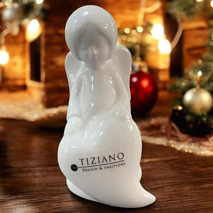 Tiziano Keramik Deko Engel Nora stehend mit Herz & Stern 8 cm 11 cm