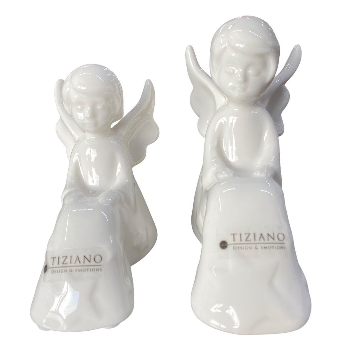 Tiziano LED Schutzengel Pia – Porzellan Engel Weihnachtsdeko – Funkelherz