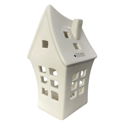Weißes Tiziano Keramikhaus mit Fenstern und LED Beleuchtung