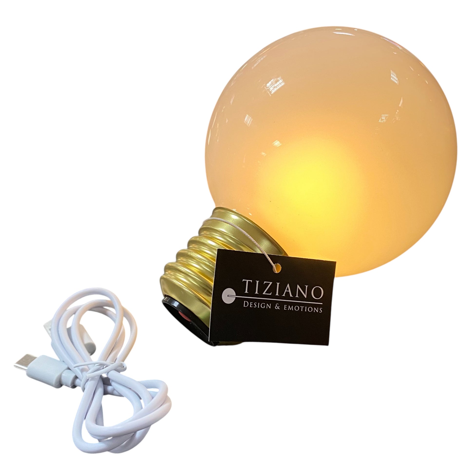 Tiziano LED Glühbirne Leuchtmittel mit USB-Kabel in Warmweiß